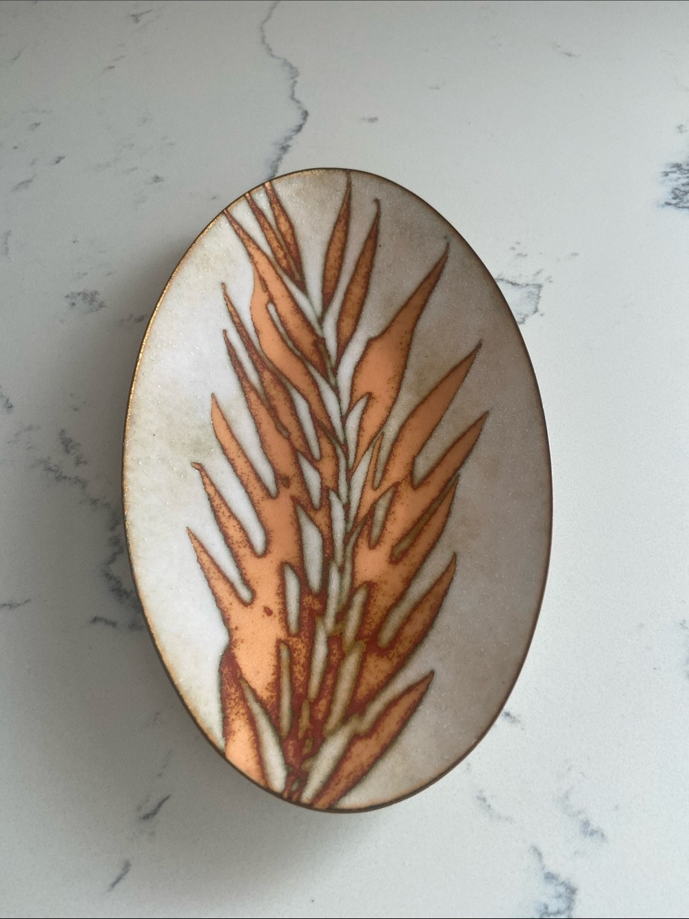 Vintage Margaret Marvin Enamel on Copper Plate California Studio Art